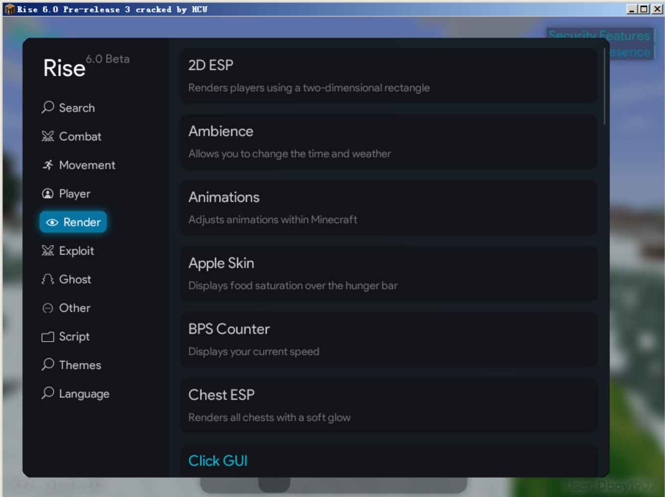 Minecraft我的世界Rise 6.0 作弊客户端破解版  第1张