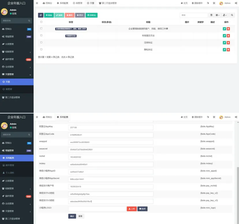 企业年报服务系统/小微服务助手系统电销年报系统企业年审企业申请管理  第2张